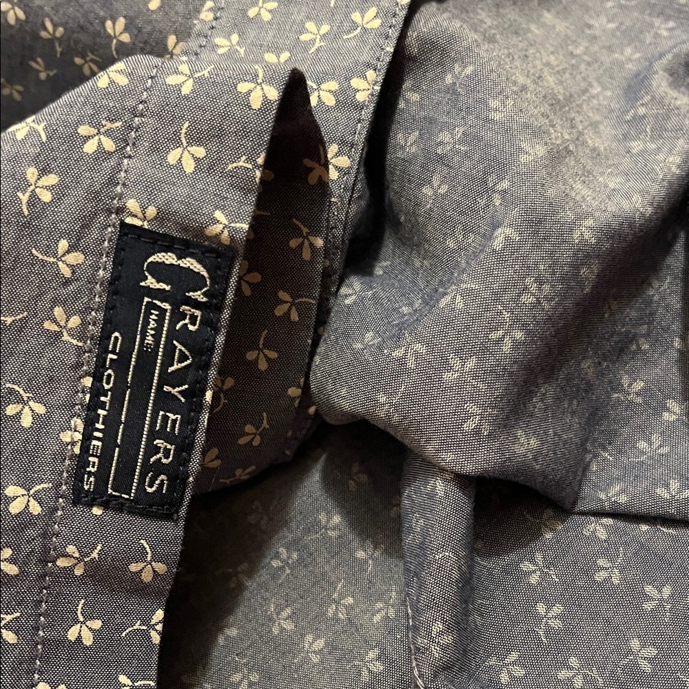 Grayers Dark Blue Patterned Button Down Shirt - image 6